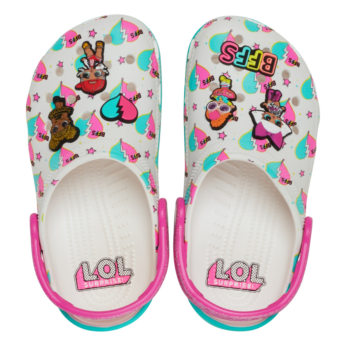 Saboti Crocs Classic LOL Surprise BFF Clog Kids Alb - White - imagine 8